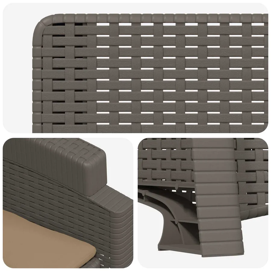 Chaise de jardin inclinable imitant le rotin PP - 6
