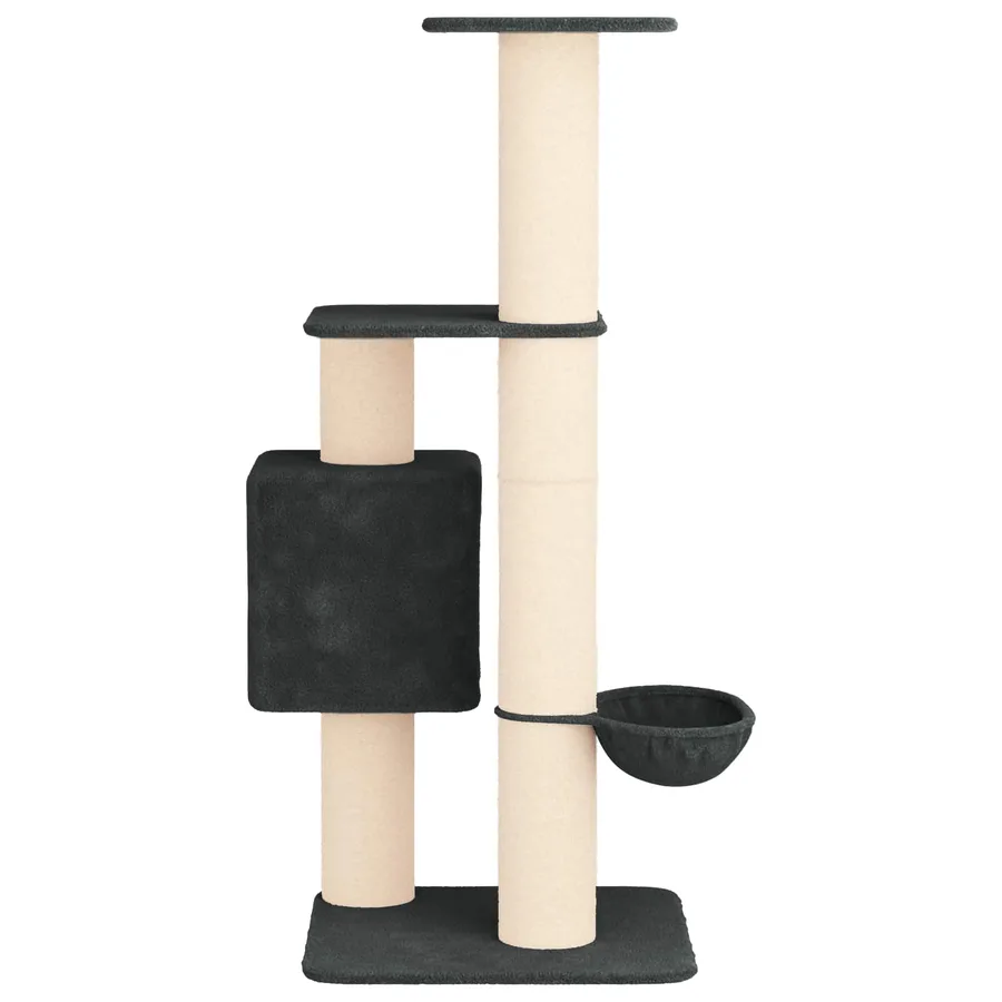 Arbre à chat avec poteaux à griffer en sisal Gris foncé 137 cm - 5