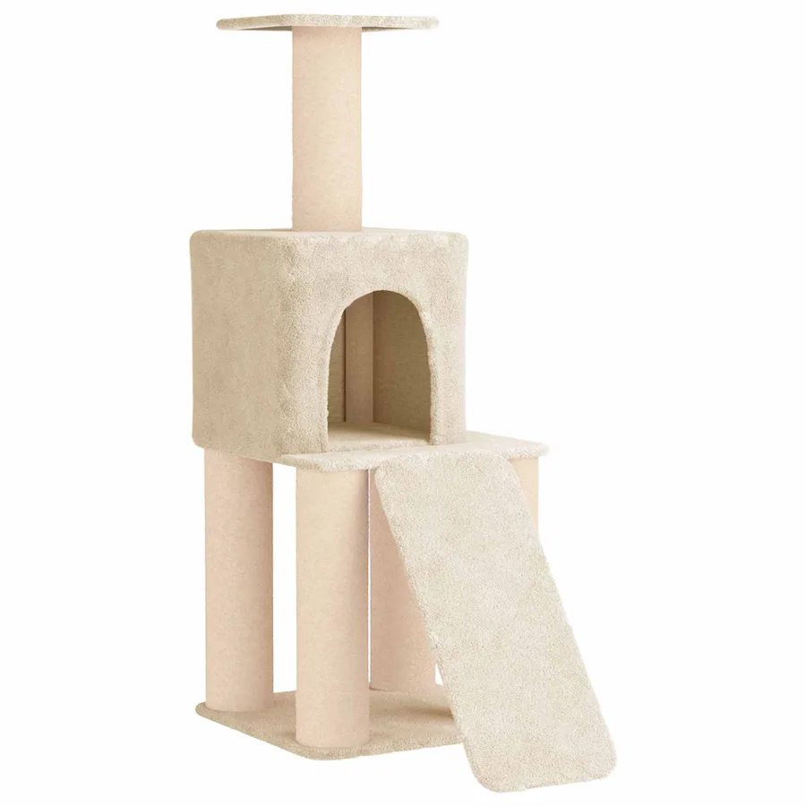 Arbre à chat avec poteaux à griffer en sisal Crème 146 cm - 2