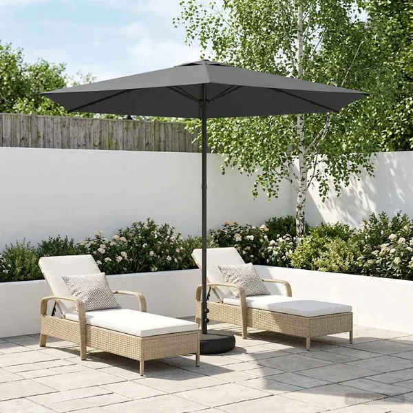 Parasol de jardin avec base 270 x 270 cm Polyester