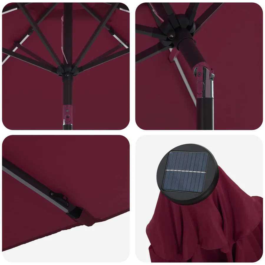 Parasol de jardin avec lumières LED et base 230 x 230 cm - 6