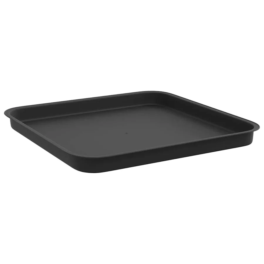 Plateau carré à fleurs 24 pcs Noir 32 x 32 x 2,5 cm Plastique - 5