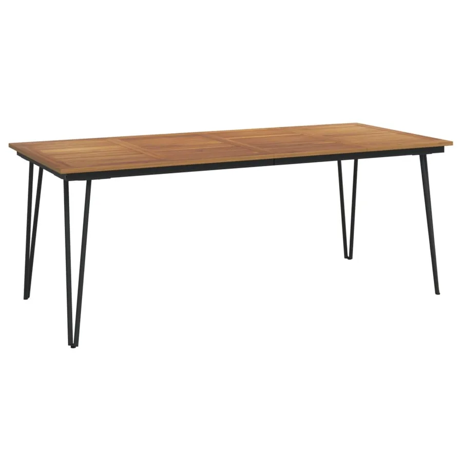 Ensemble à manger de jardin 7 pcs bois d'acacia solide et métal - 5