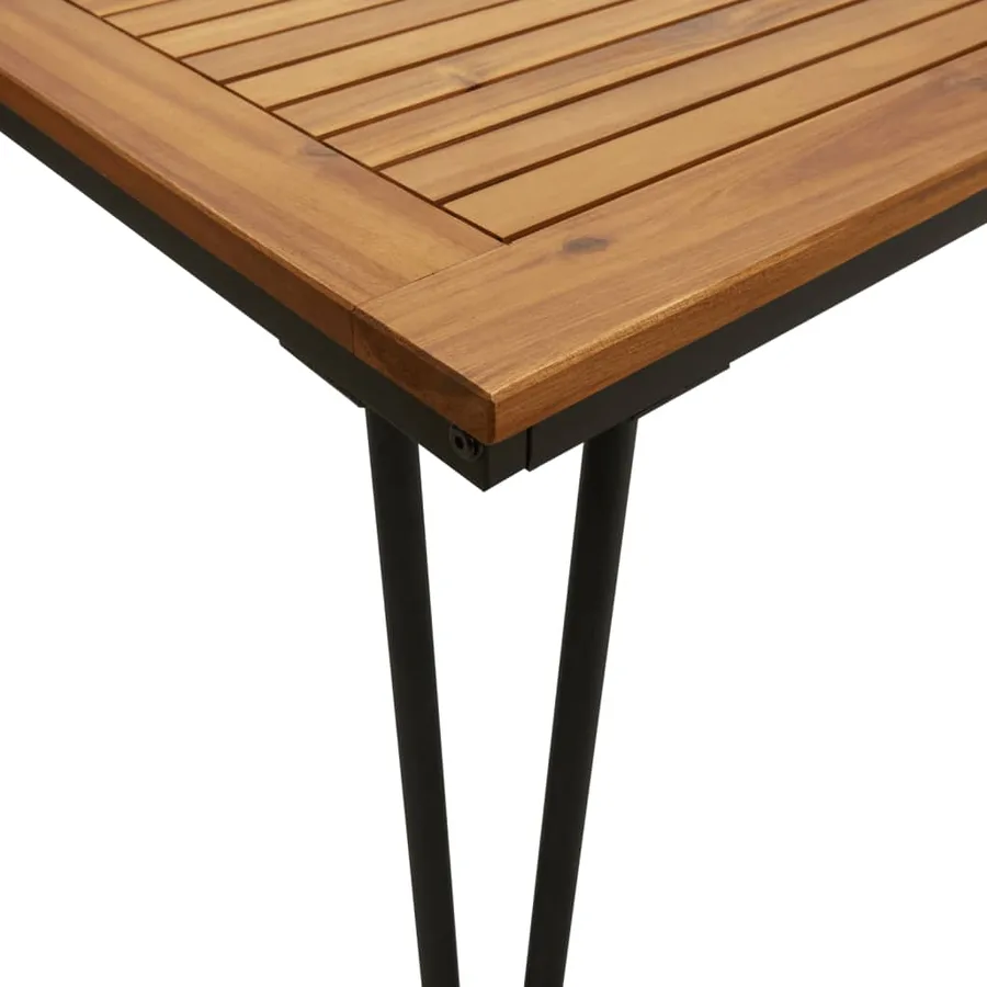Ensemble à manger de jardin 7 pcs bois d'acacia solide et métal - 7