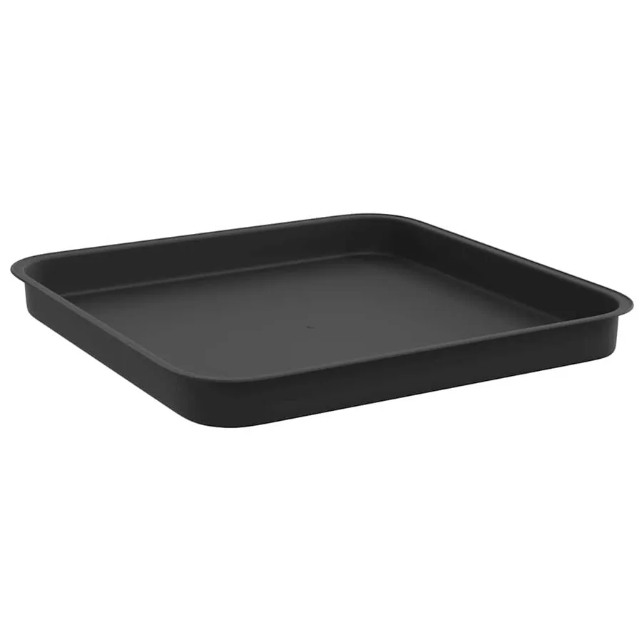 Plateau carré à fleurs 6 pcs Noir 21 x 21 x 2 cm Plastique - 5