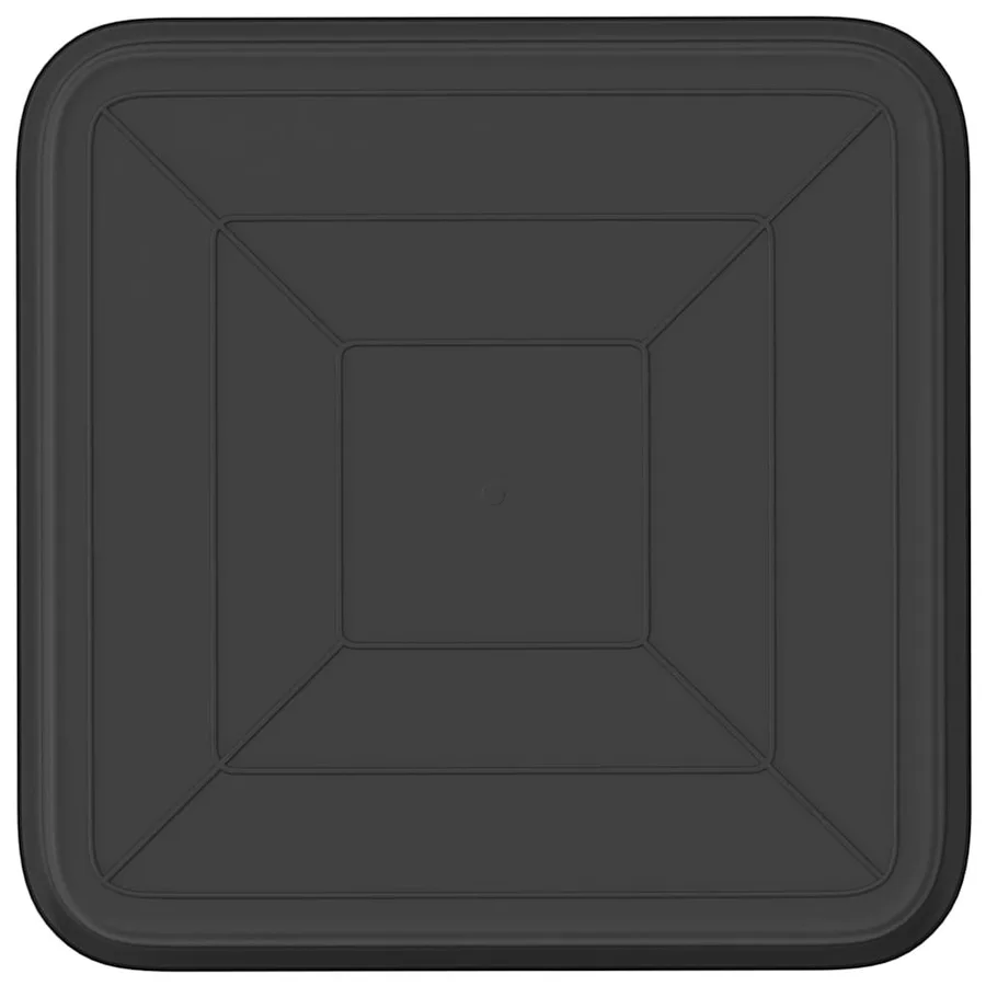 Plateau carré à fleurs 6 pcs Noir 21 x 21 x 2 cm Plastique - 6