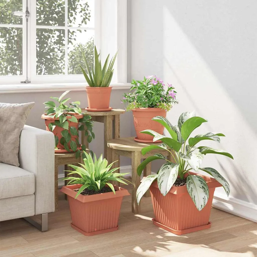Pots de plantes 6 pcs Rouge brique 28,5 x 28,5 x 22 cm - 4