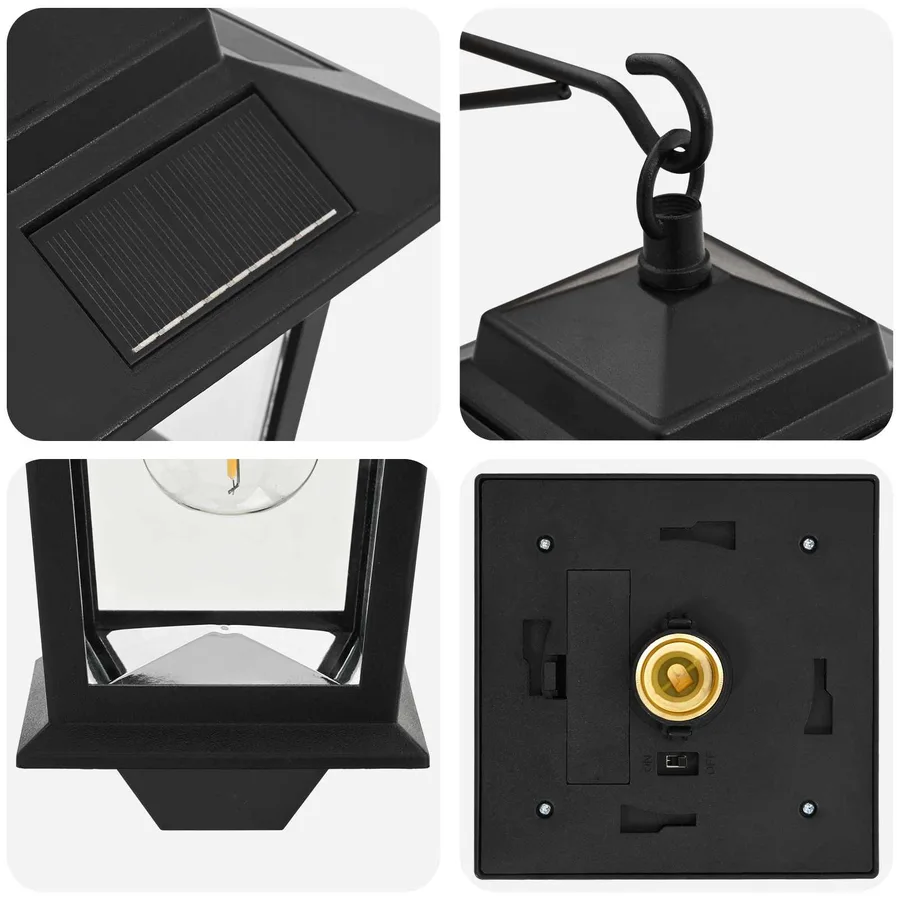 Lampe Murale 2 pc Noir 19 x 14 x 25 cm Acier inoxydable et ABS - 7