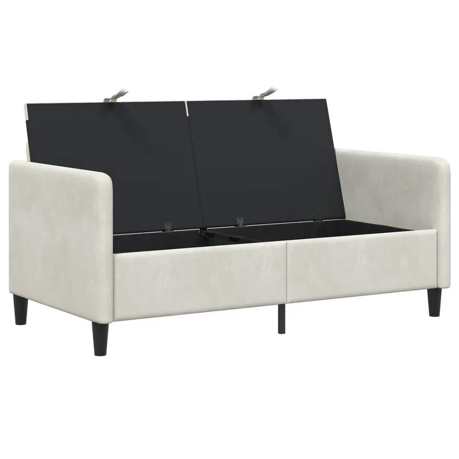 Sofa avec rangement Crème 152 x 78 x 87 cm Polyester - 4