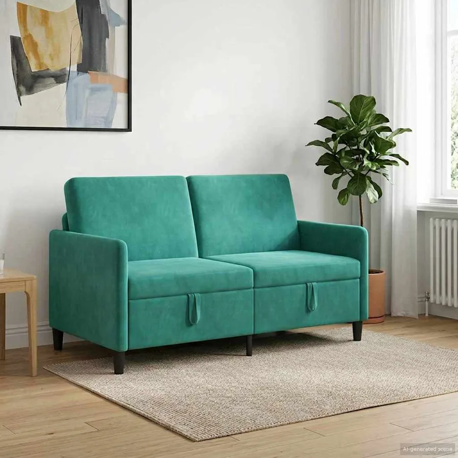 Sofa avec rangement Turquoise 152 x 78 x 87 cm Polyester - 3