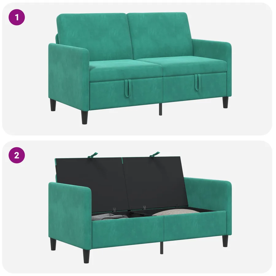 Sofa avec rangement Turquoise 152 x 78 x 87 cm Polyester - 6