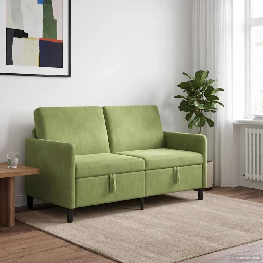 Sofa avec rangement Vert clair 152 x 78 x 87 cm Polyester