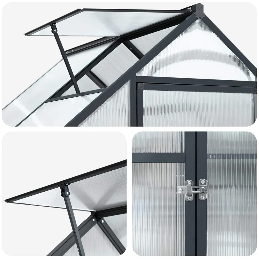 Serre de jardin avec porte Anthracite 183,5 x 123 x 207 cm - 7