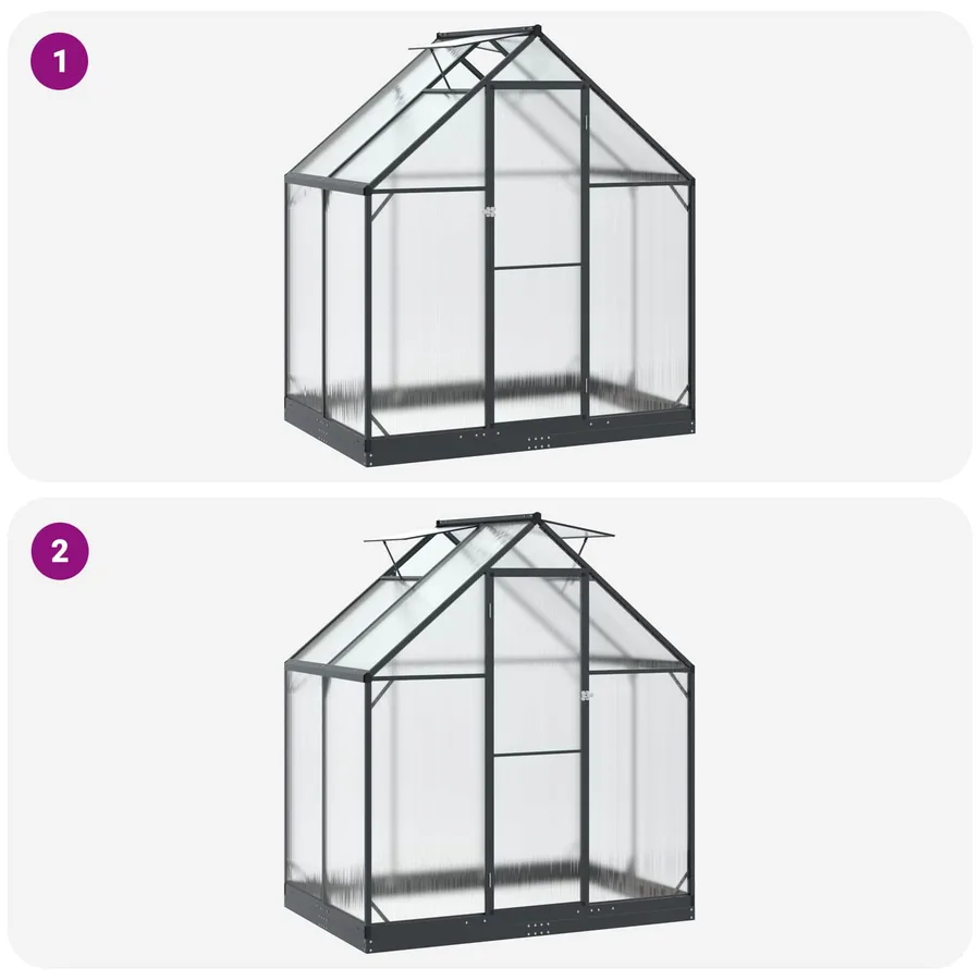 Serre de jardin avec porte Anthracite 183,5 x 123 x 207 cm - 8