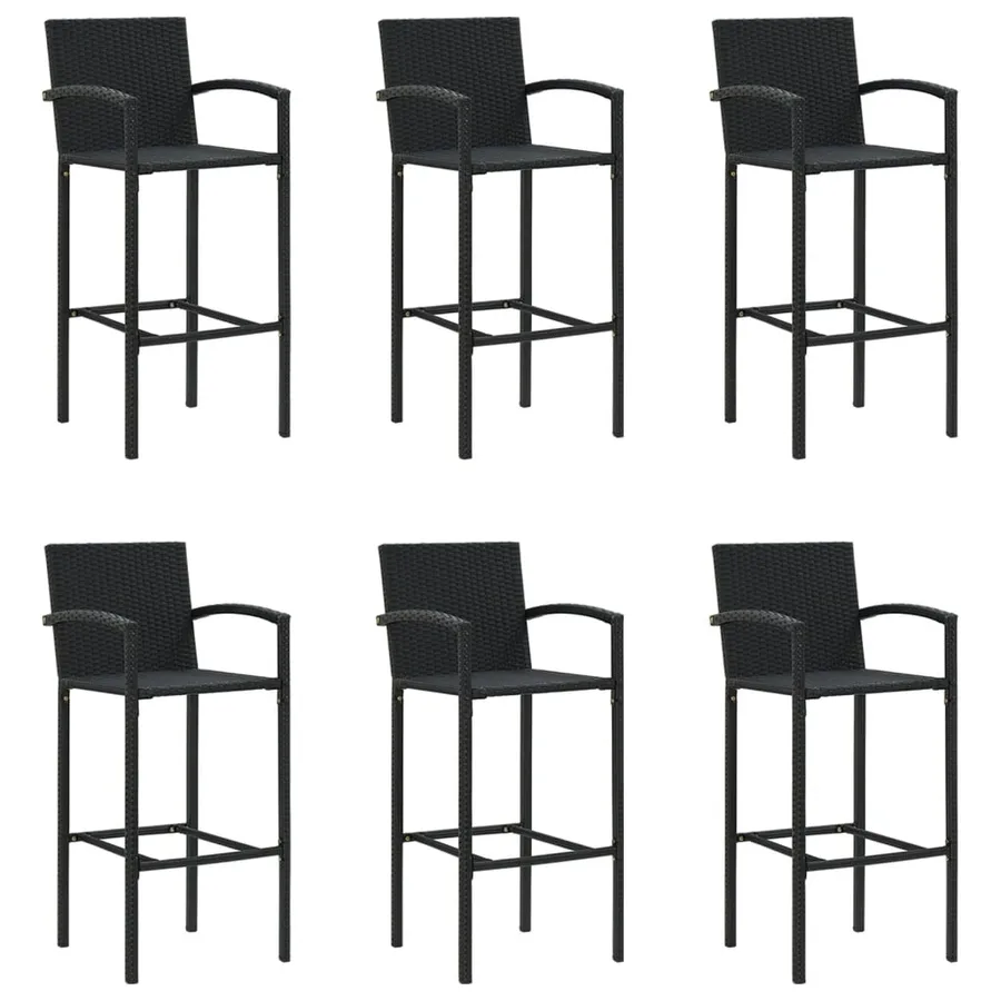 Ensemble de bar de jardin 7 pcs noir résine tressée - 4