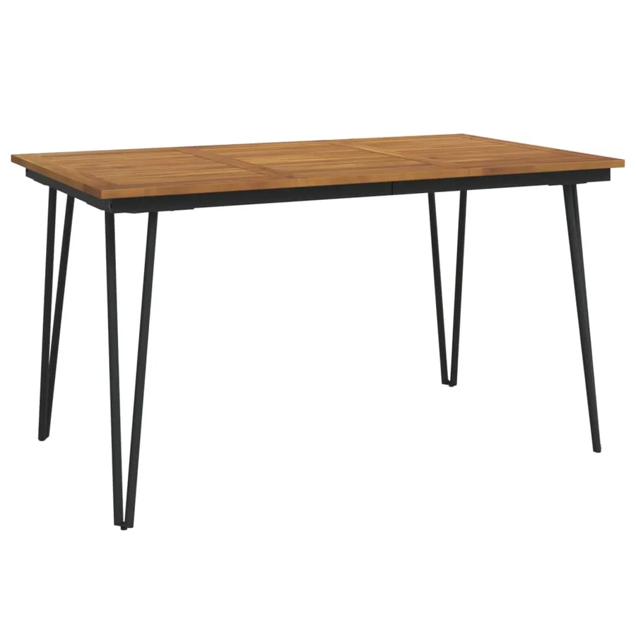 Ensemble à manger de jardin 7 pcs bois d'acacia solide et métal - 5