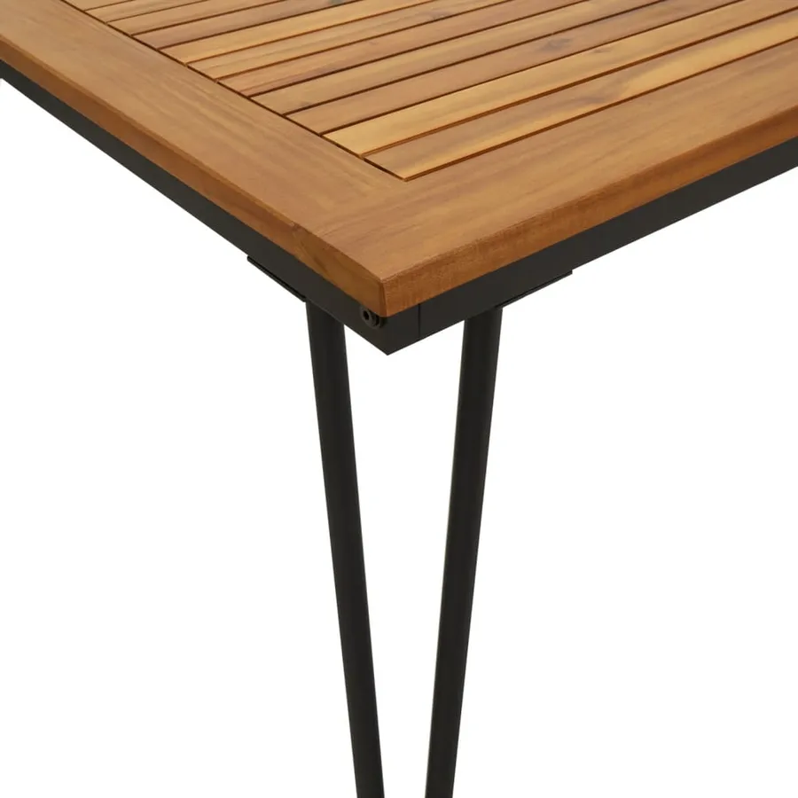 Ensemble à manger de jardin 7 pcs bois d'acacia solide et métal - 7