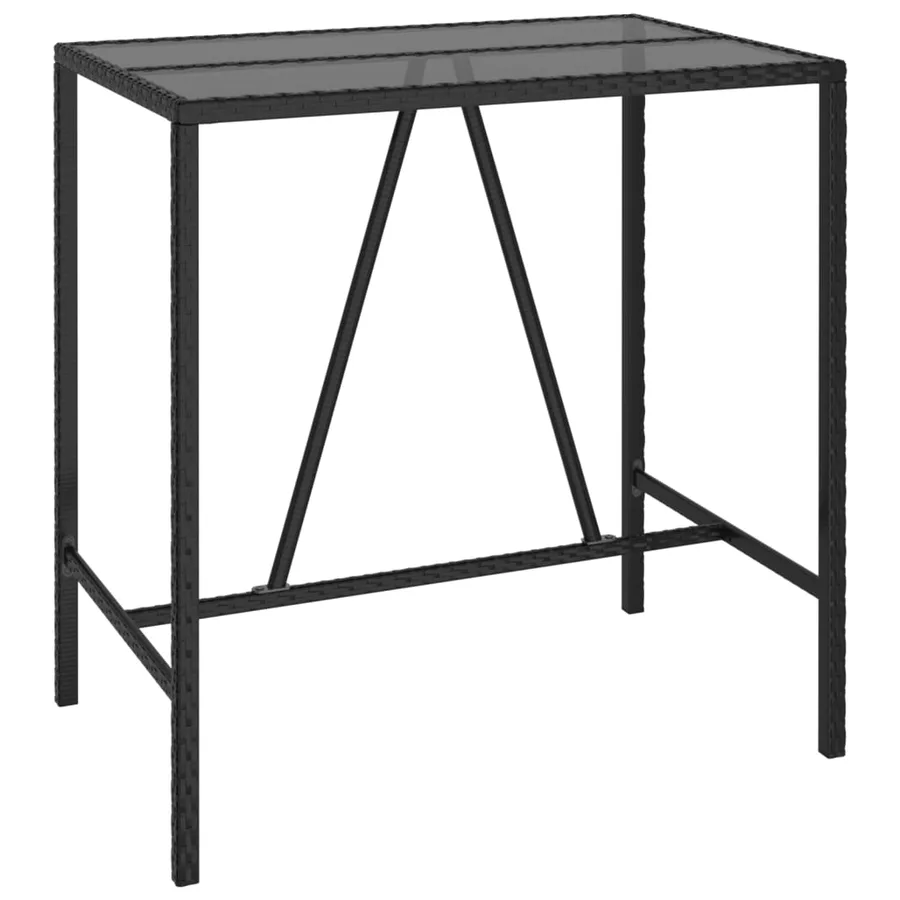 Ensemble de bar de jardin 7 pcs noir résine tressée - 6
