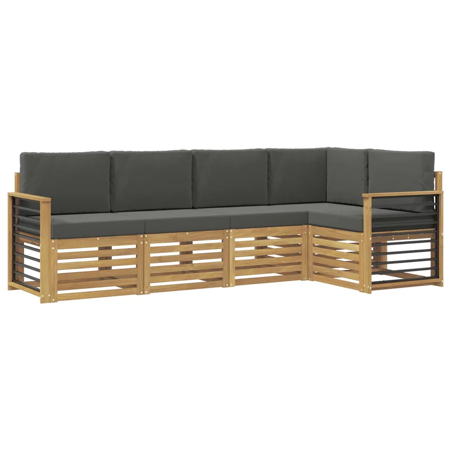 Ensemble de canapés d'extérieur 5 pcs Blanc et anthracite - 2