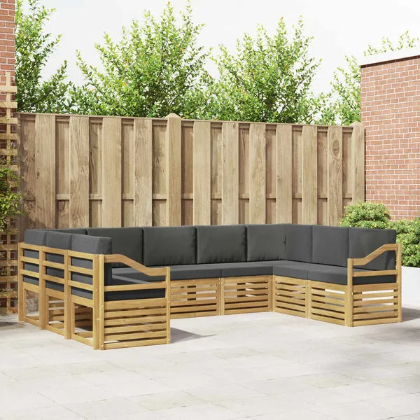 Ensemble de canapé d'angle 9 pcs Blanc et anthracite
