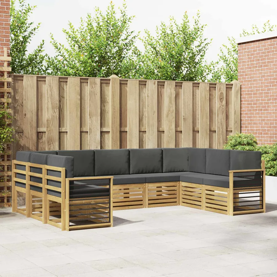 Ensemble de canapé d'angle 9 pcs Blanc et anthracite