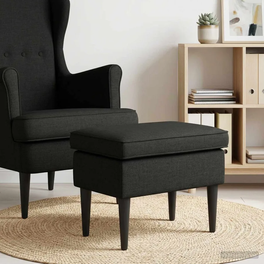 Pouf Noir 55 x 35 x 41 cm Tissu