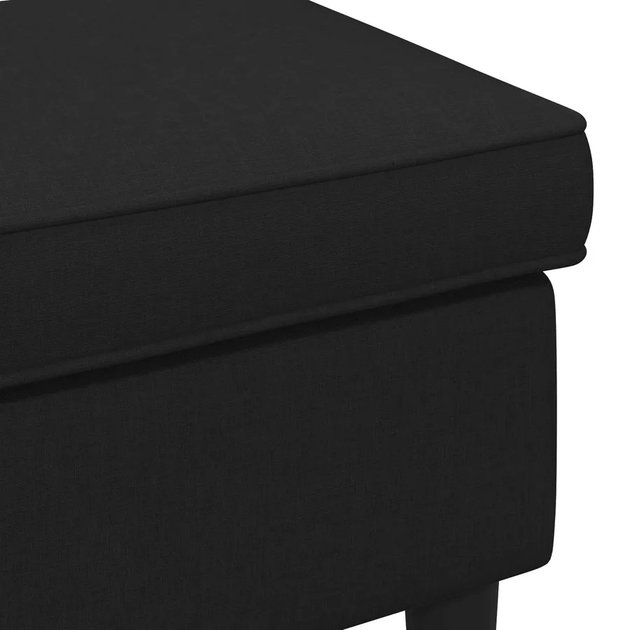 Pouf Noir 55 x 35 x 41 cm Tissu - 5