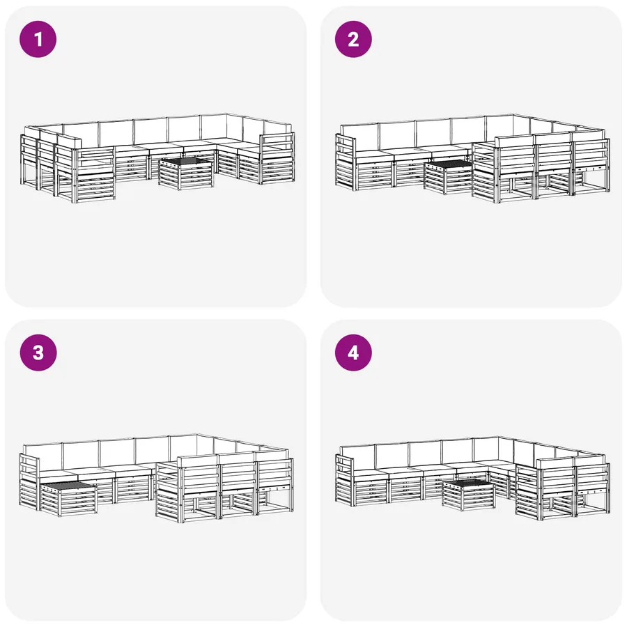 Ensemble de canapés d'extérieur 8 pcs Blanc et Anthracite - 7