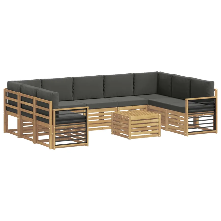 Ensemble de canapés d'extérieur 8 pcs Blanc et Anthracite - 2