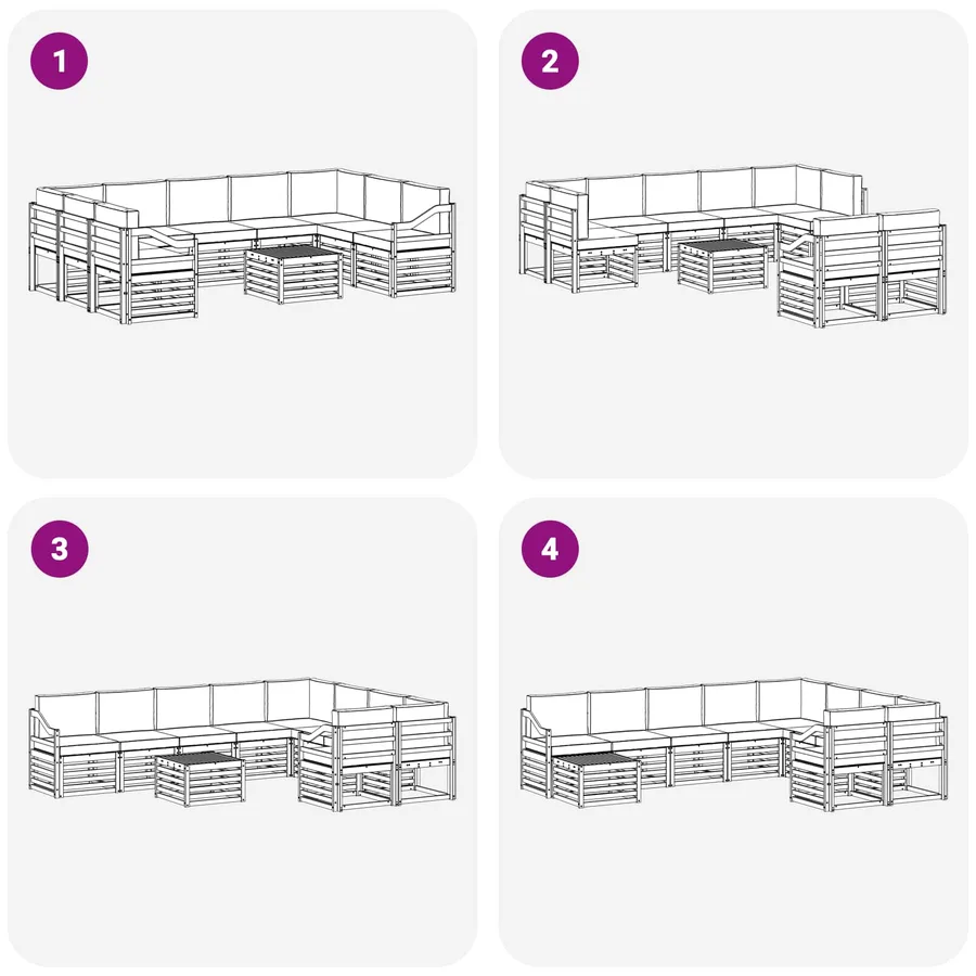 Ensemble de canapés d'extérieur 8 pcs Blanc et Anthracite - 7