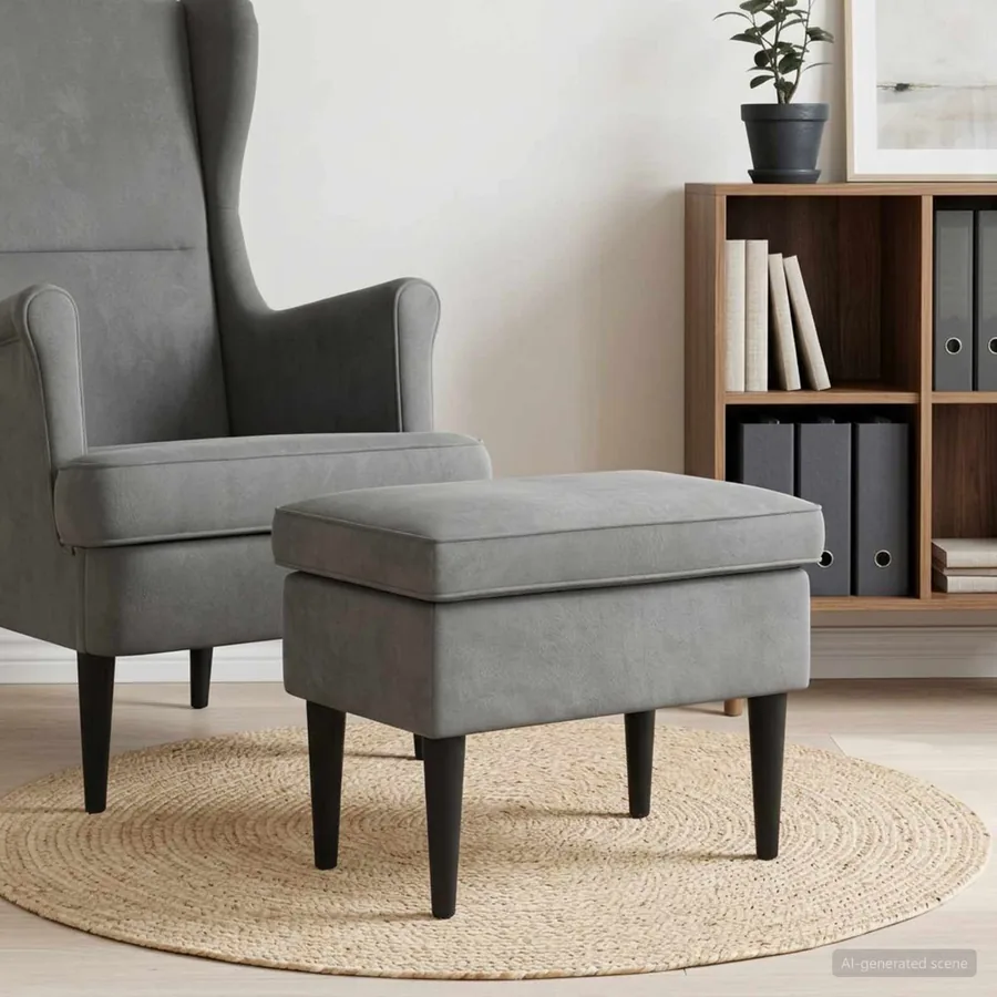 Pouf Gris foncé 55 x 35 x 41 cm Velours