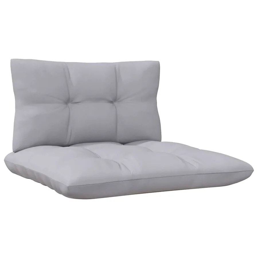 Salon de jardin 3 pcs avec coussins gris Bois de pin solide - 7