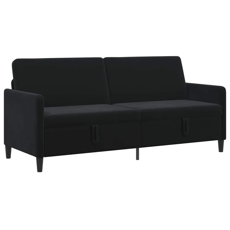 Sofa avec rangement Noir 192 x 78 x 87 cm Polyester - 2