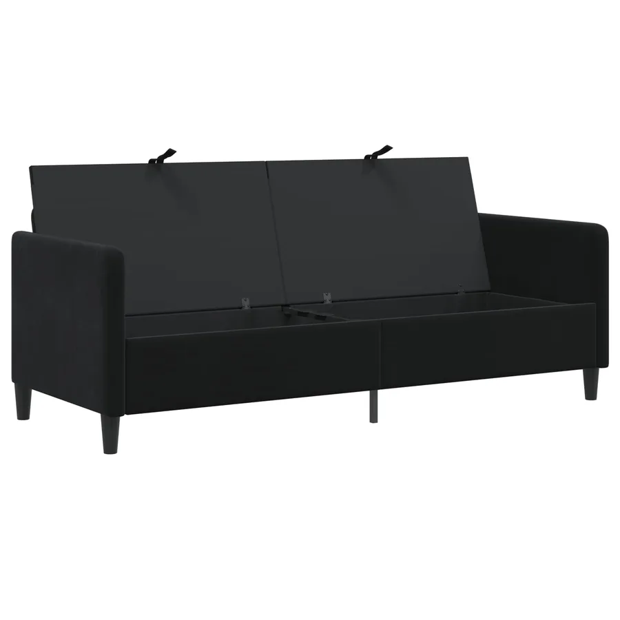 Sofa avec rangement Noir 192 x 78 x 87 cm Polyester - 4