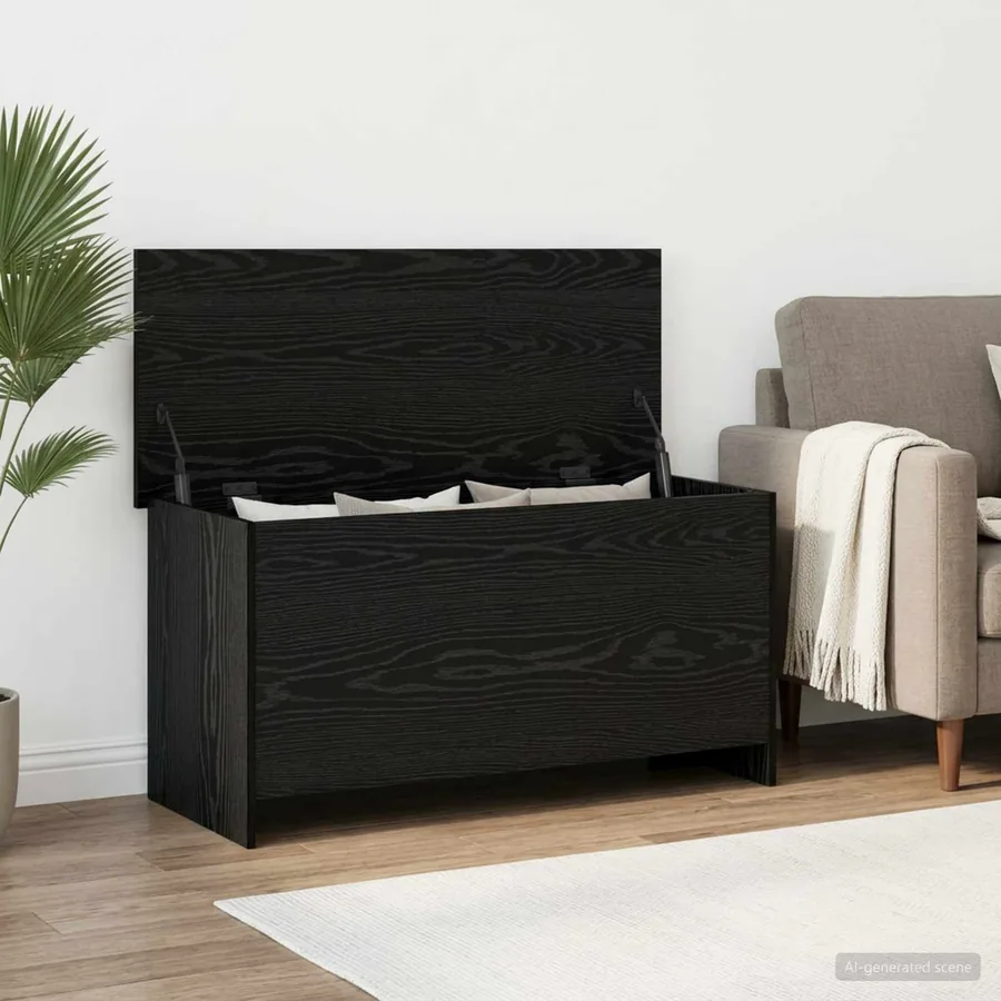 Coffre de rangement avec stockage Chêne noir 100 x 40 x 50 cm