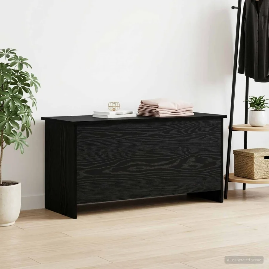 Coffre de rangement avec stockage Chêne noir 100 x 40 x 50 cm - 4