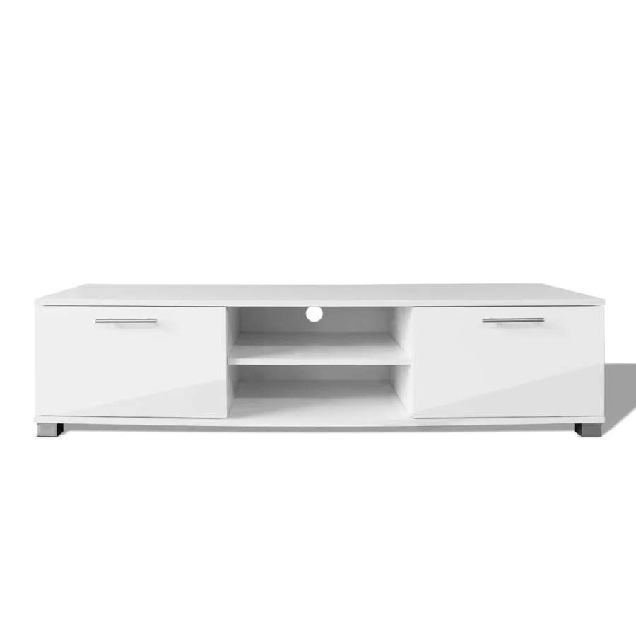 Meuble TV Blanc brillant 120x40,5x35 cm - 3