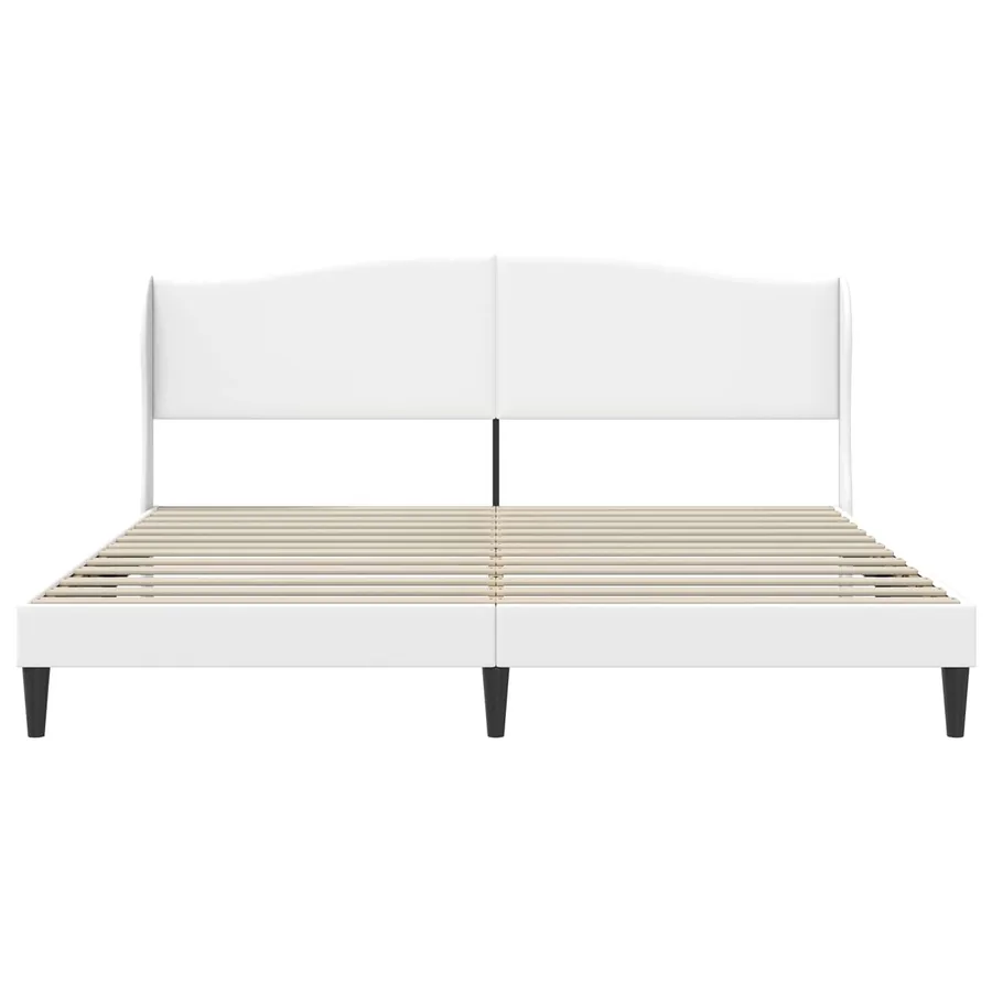 Cadre de lit avec tête de lit Blanc 180 x 200 cm Simili cuir - 4