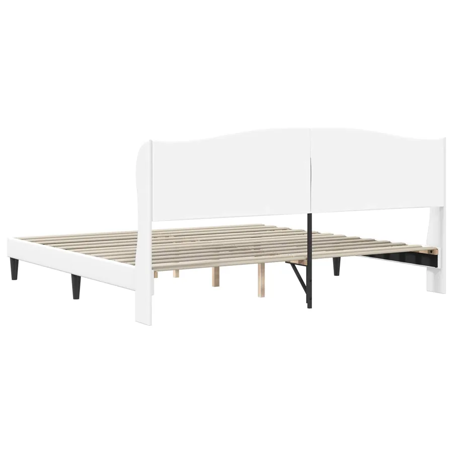 Cadre de lit avec tête de lit Blanc 180 x 200 cm Simili cuir - 6