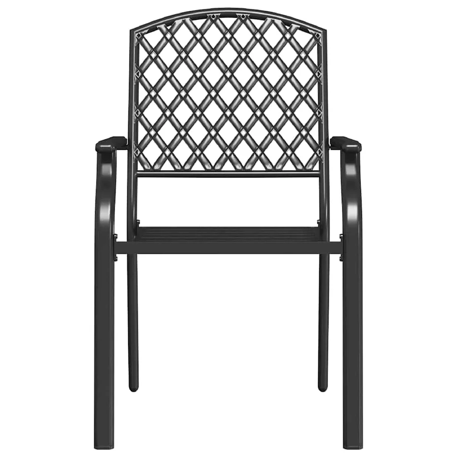Chaises empilables d'extérieur lot de 2 acier anthracite - 5