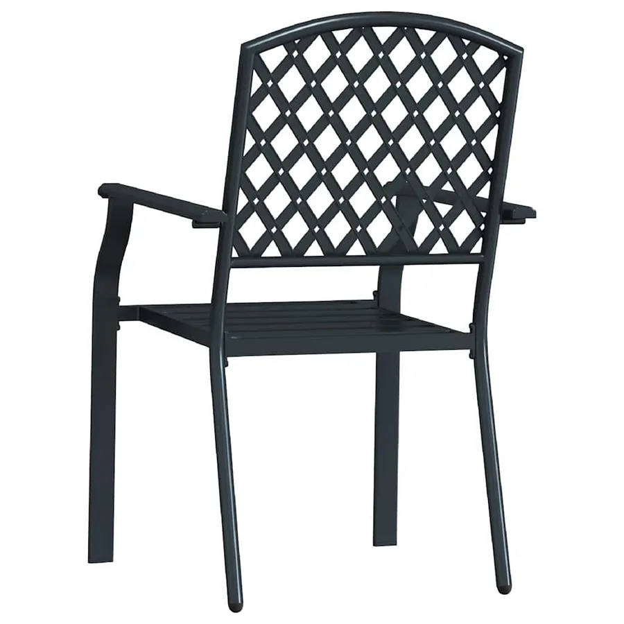 Chaises empilables d'extérieur lot de 2 acier anthracite - 7