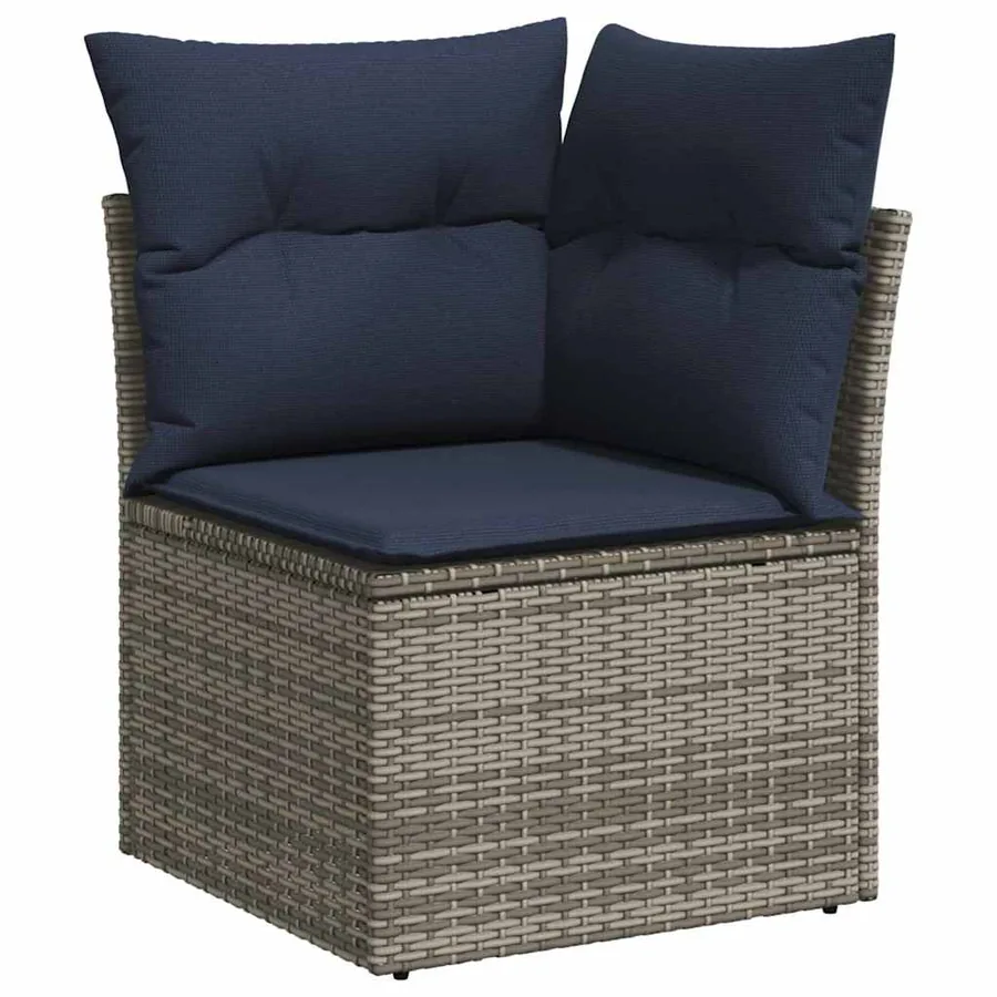 Ensemble de canapé de jardin 7 pcs Gris Poly rotin - 6
