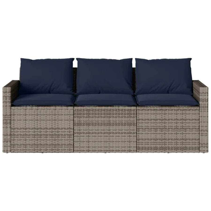 Ensemble à manger de jardin et coussins 2 pcs gris rotin - 6