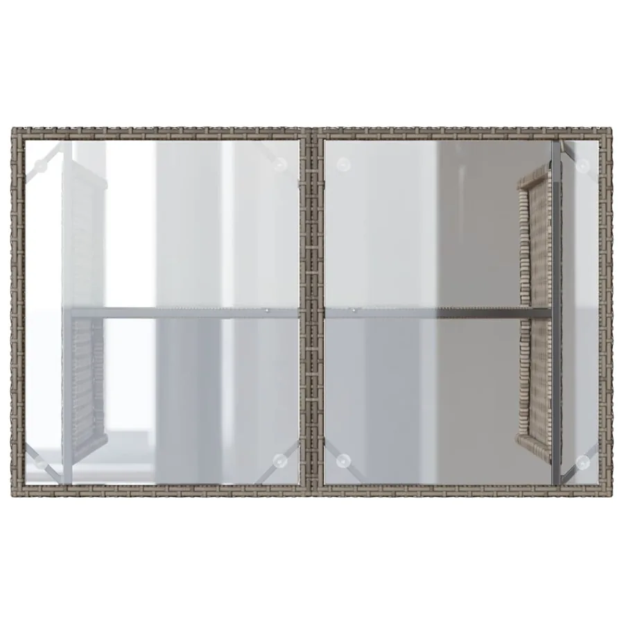 Ensemble à manger de jardin et coussins 2 pcs gris rotin - 8