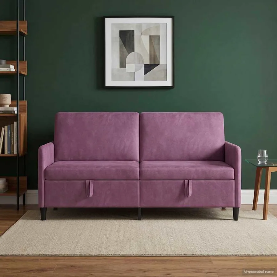 Sofa avec rangement Pourpre 172 x 78 x 87 cm Polyester - 3