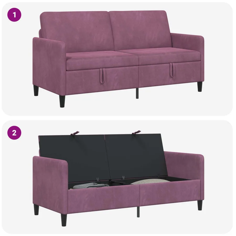 Sofa avec rangement Pourpre 172 x 78 x 87 cm Polyester - 7