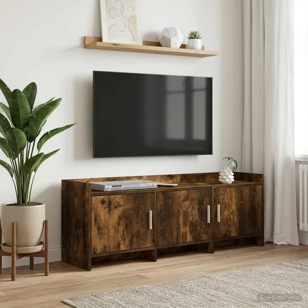 Meuble TV 130 x 33 x 47 cm Chêne fumé Bois d'ingénierie