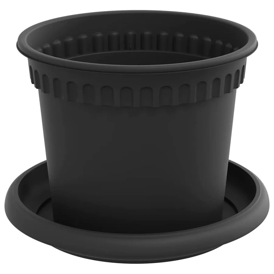 Pots de plantes 6 pcs Noir Ø 12,5 x 10 cm Plastique - 5