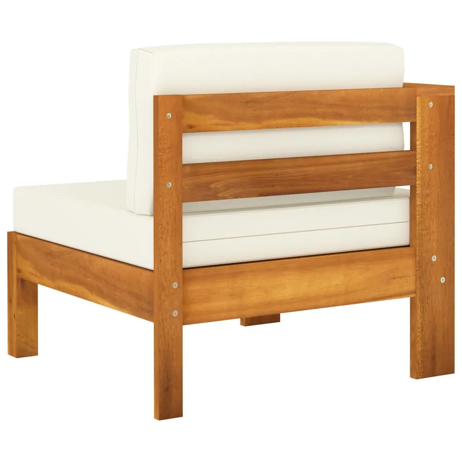 Salon de jardin 5 pièces avec coussins 100 x 60 cm Bois d'acacia - 12