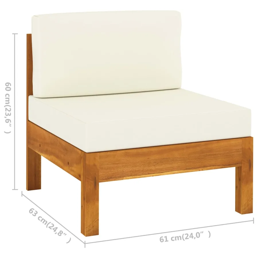 Salon de jardin 5 pièces avec coussins 100 x 60 cm Bois d'acacia - 17
